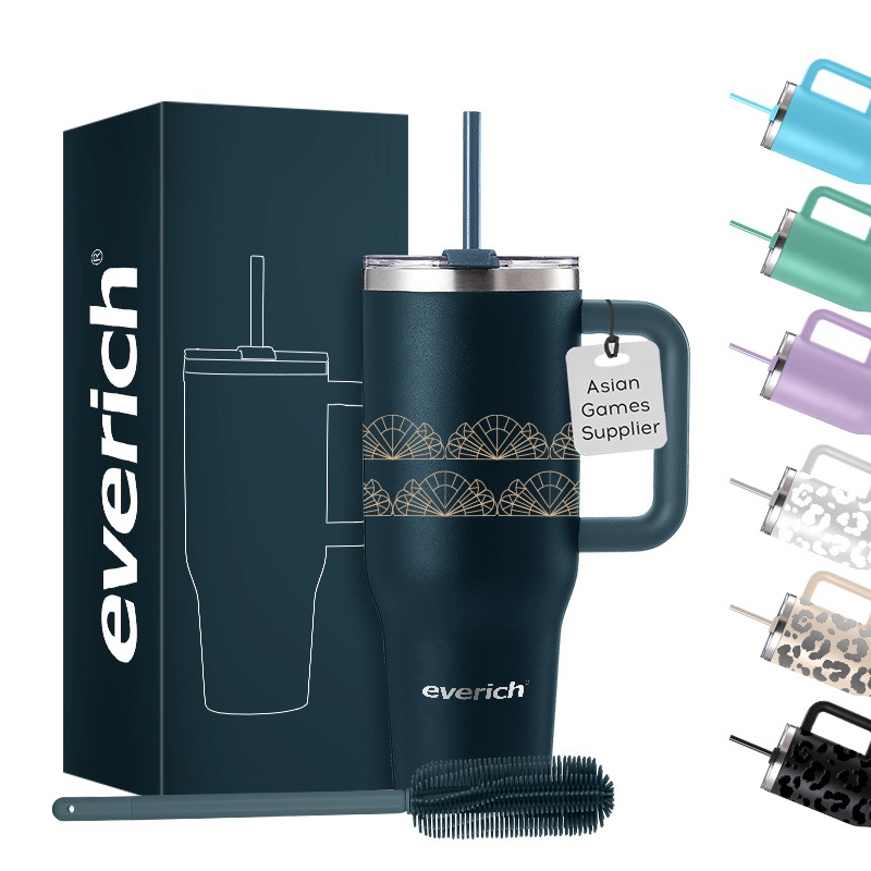 Large Capacity Double Wall 18/8 Stainless Steel Health Care Food Grade Thermal 40oz Handle Tumbler with Straw – Stainless Steel Tumbler and 40oz Tumbler price