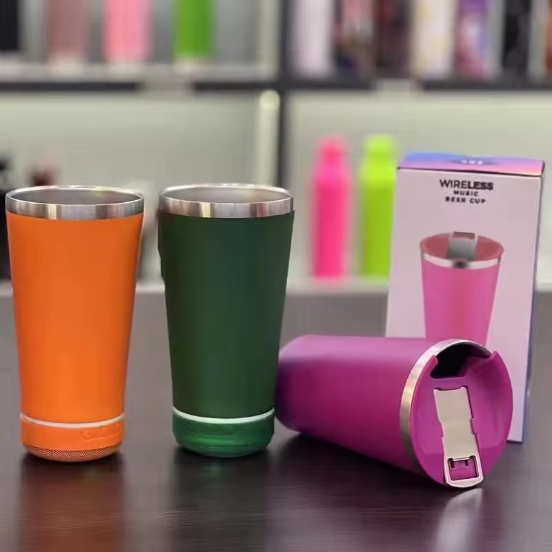 New16oz Wireless Smart Water Bottle Vasos Stainless Steel Tumbler with Music Speaker Travel Cup with Lids and Bottle Opener – Insulation Cold Cup and Beer Cup price