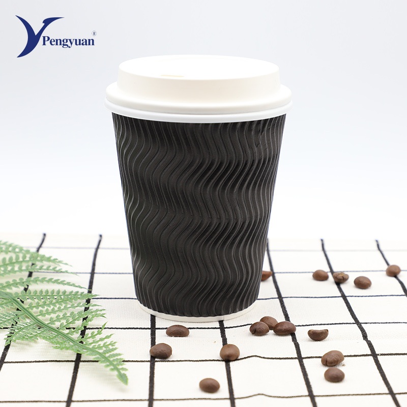 Wholesale Customized Disposable 8oz/12oz/16oz Hot Paper Cup Ripple Wall Cup – Ripple Paper Cup and Disposable Paper Cup price