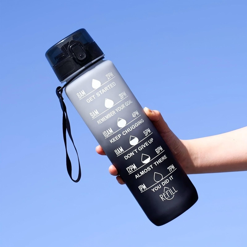 Wholesale Top Seller Plastic Water Jug Mug Cup Bottle Custom Logo 1000ml Motivational Tritan 1L Sports Tritan Water Bottle with Lid Handle – Water Bottle and Sports Bottle price
