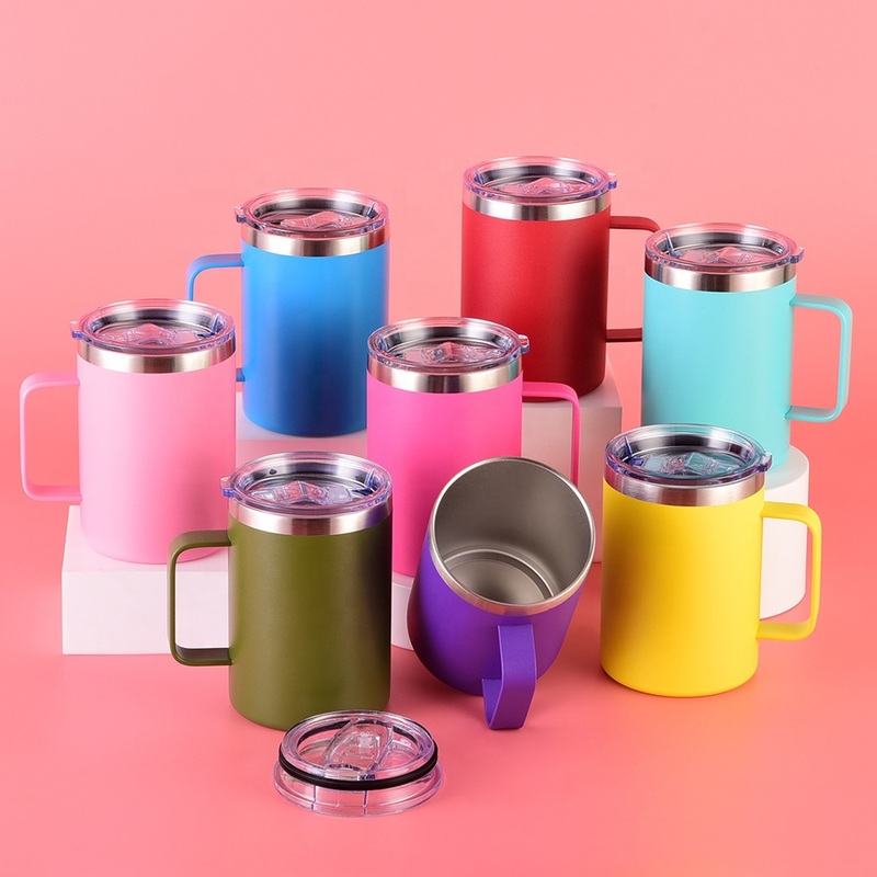 16oz 480ml Creative Unique Warmer Manufacturers Metal Luxury Coffee Cup with Handle and Straw – Cup with Handle and Luxury Coffee Cup price
