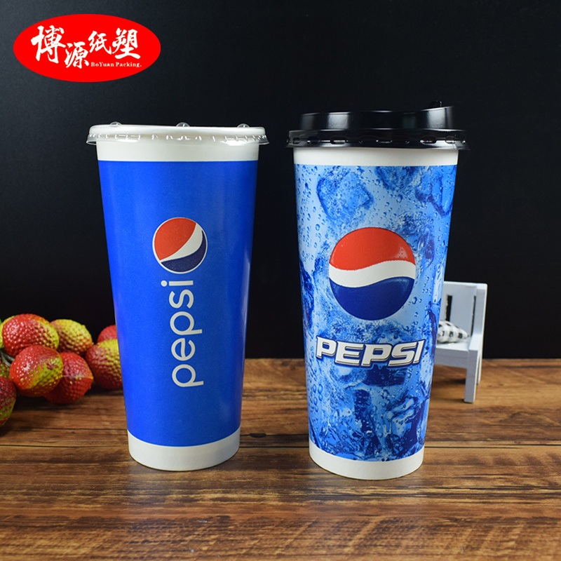 24oz Custom Design Takeaway Disposable Paper Cups for Cold Beverage Drinks – Cold Beverage Cup and Disposable Paper Cup price