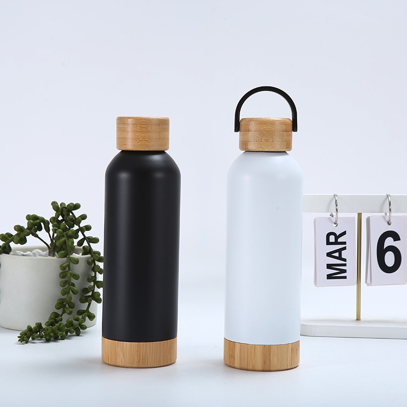 304 Stainless Steel 500ml Vacuum Flask with Bamboo Lid Simple Insulated Water Bottle – Thermos and Vacuum Thermos price