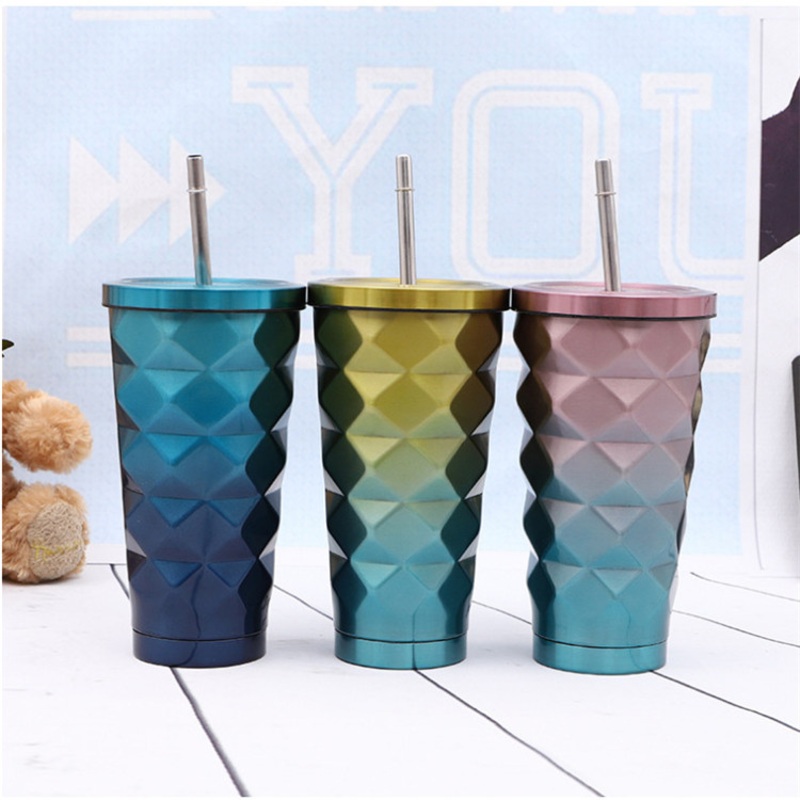 450ml Double Wall Stainless Steel Vacuum Tumbler Mug Cup with Straw (SH-SC60) – Stainless Steel Travel Mug and Stainless Steel Cup price