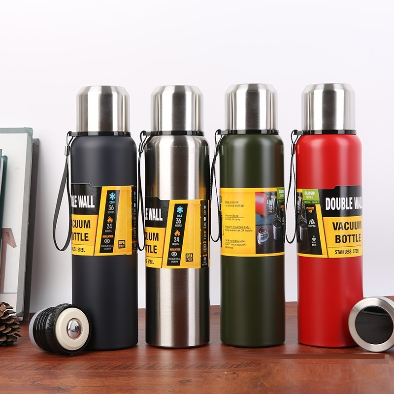 All-Steel Food Grade Sports Trave Big Capacity Vacuum Flask Water Bottle with Hanging Rope 600 800 1000 1500 Ml – Water Bottle and Travel Bottle price