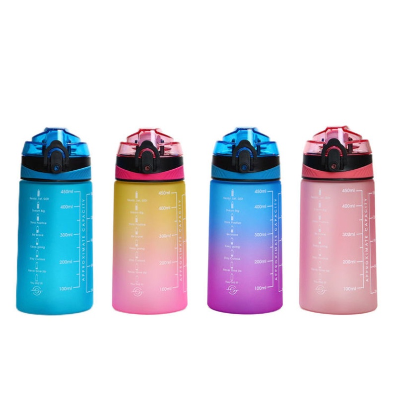 Custom Popular Tritan BPA Free Cartoon Childrens Plastic Motivational Sports Drinking Water Bottle Duck Mouth Cup with Straw with Lids for Kids – Sport Water Bottle and Tritan BPA Free Kid Water Bottle price