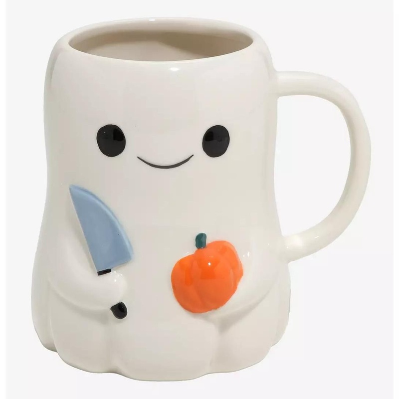 Cute White Pink Ceramic Ghost Knife Pumpkin Mug 3D Milk Coffee Cup Lovely Porcelain Mug with Handle Mug Gift – Mug and Ceramic Cup price