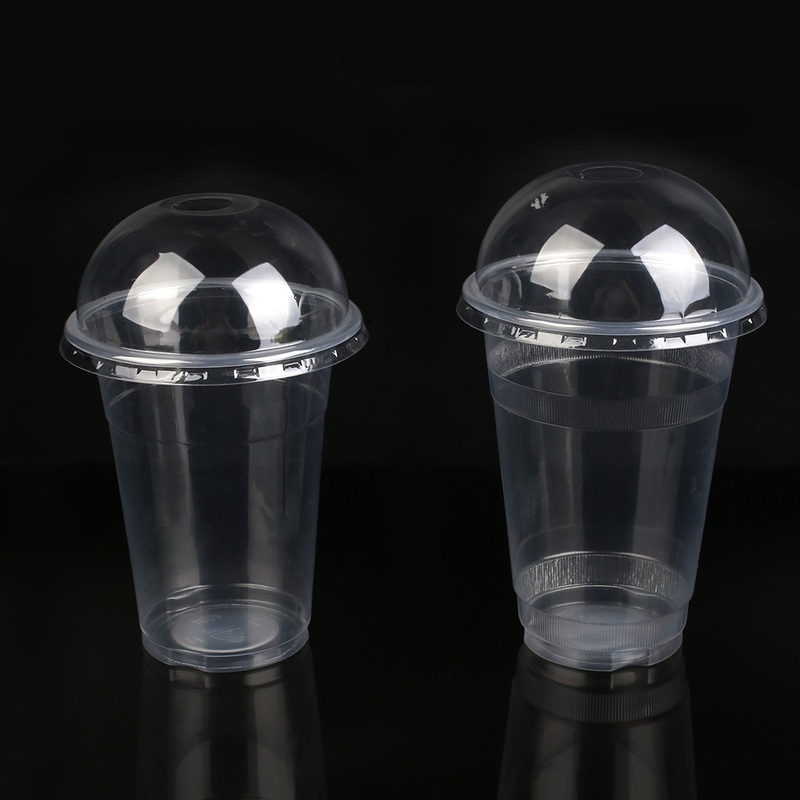 Disposable Smoothie Cup Domed Lid Cartoons Heatresisting Glasses Plastic Juice Milkshake Summer Drinking Tea Cup with Cover – Plastic Cup with Lid and Iced Coffee Drinking Cup price