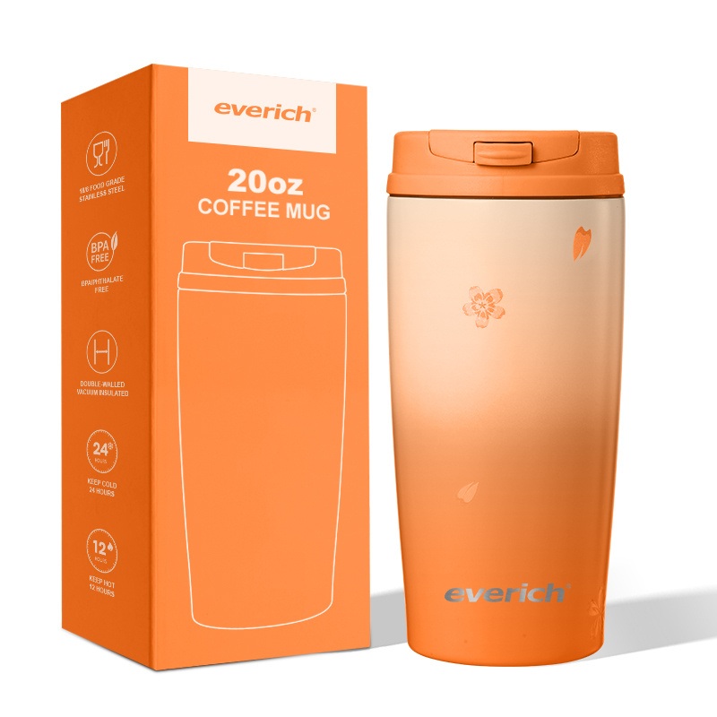 Everich Dorable Coffee Cup Mug Tumbler with Straw Mouth Drink Directly Three-Dimensional Pattern – Locking Tumbler and Stainless Steel 304 price