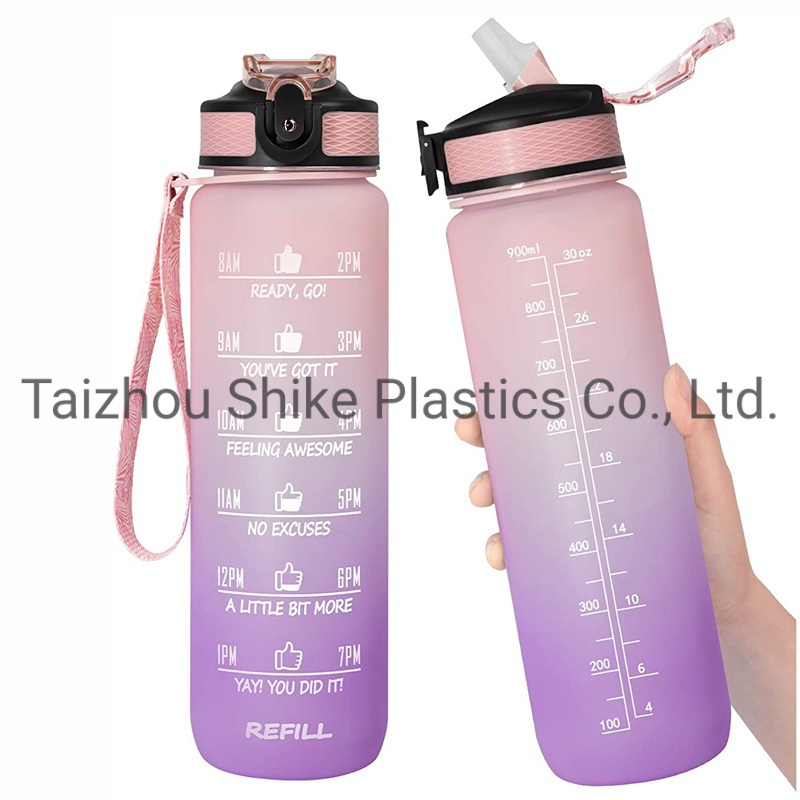 Outdoor Plastic Adventure Time Water Bottle BPA Free with Straw Cover High Quality 1L for Climbing – Tritan Water Bottle and Water Bottle price