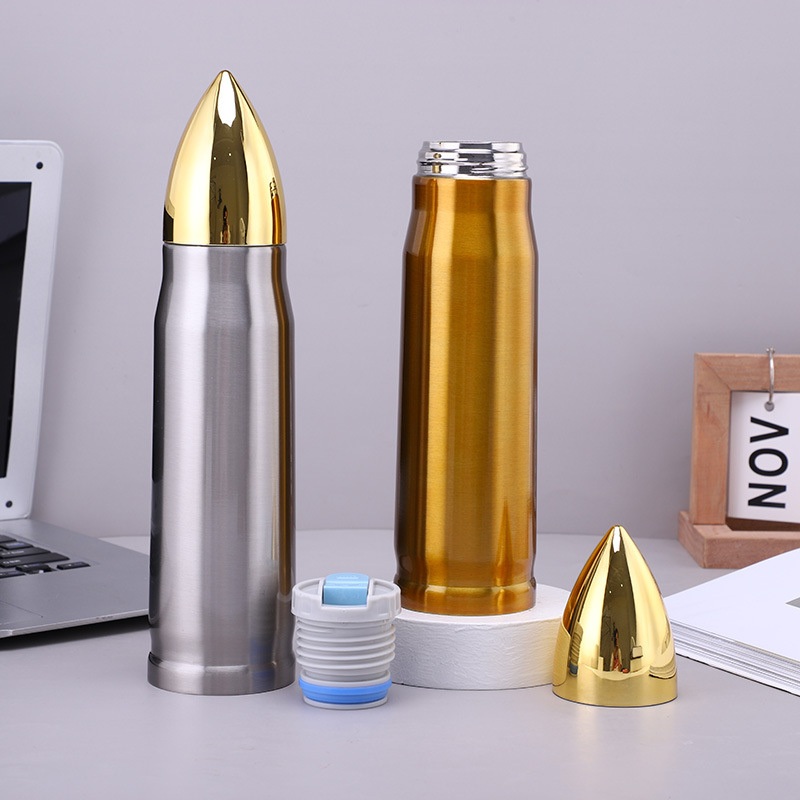 Shotgun Shell Bullet Shaped Vacuum Rocket Shaped Bullet Water Bottle – Amazon Hot-Selling and Coffee Cup price