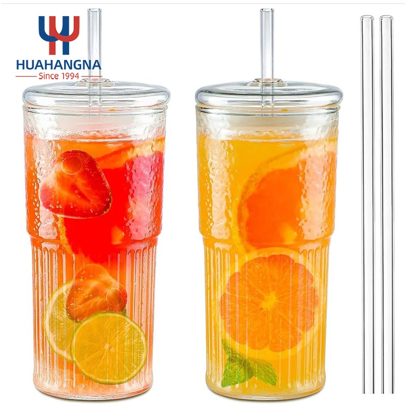 20 Oz High Borosilicate Glass Tumbler Iced Coffee Water Smoothie Tumbler Glass Cups with Lids and Glass Straws – Drinking Tumbler and Water Tumbler price