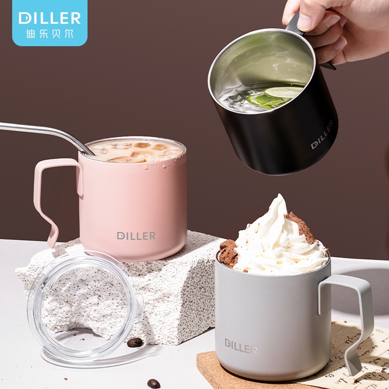 Black, Grey, White, Pink Vacuum Flask Stainless Steel Coffee Mug – Stainless Steel Coffee Mug and Mug with Straw and Lid price