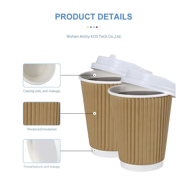 Eco-Friendly and Biodegradable Ripple Wall Paper Cups for Hot and Cold Drinks Corrugated Cup with Lids – Hot Drinks Paper Cup with Lids and Biodegradable Ripple Wall Paper Cups price