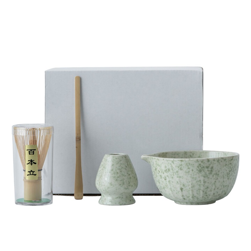 Factory Directly Sell Japanese Ceramic Matcha Set for Tea Lover Including Matcha Bowl Matcha Whisk Holder Bamboo Scoop 4PCS Set – Match Tool and Match Kit price
