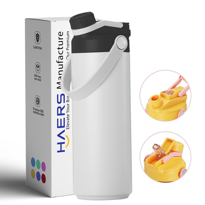 Haers OEM/ODM White Stainless Steel Water Bottle for Outdoor – White Water Bottle and Stainless Steel Bottle price