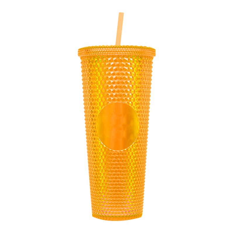 High Quality 24oz Plastic Double Wall Cold Cup Tumbler with Lids Straws Drink Cup Diamond Studded Tumbler – Studded Tumbler and Plastic Tumbler price