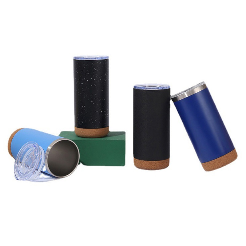 Promotional Creative Cork Bottom Coffee Cup 16oz Tumbler Stainless Steel Insulated Mugs – Travel Mug and Plastic Cup price