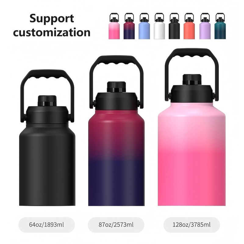 Stainless Steel 1 Gallon BPA Free Sports Travel Water Bottle Jug Wholesale 128 Oz 64oz Insulated Jug with Handle Lid – Insulated Jug and Thermos Jug price