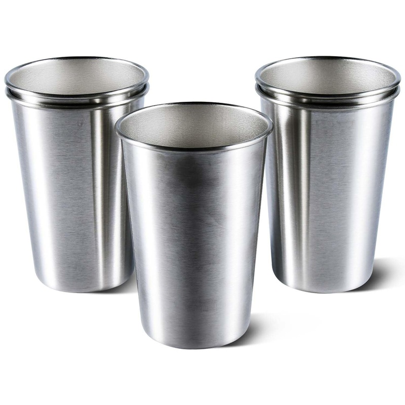 16 Ounce Stainless Steel Pint Cups Shatterproof Cup Tumblers Unbreakable Metal Drinking Glasses for Bar, Home, Restaurant – Cups and Tumblers price