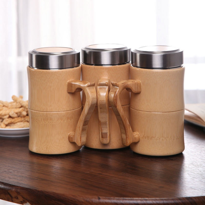 420ml Gift Thermal Stainless Steel Tea Coffee Double Wall Bamboo Travel Mug with Filter – Tumbler and Thermos Flask price