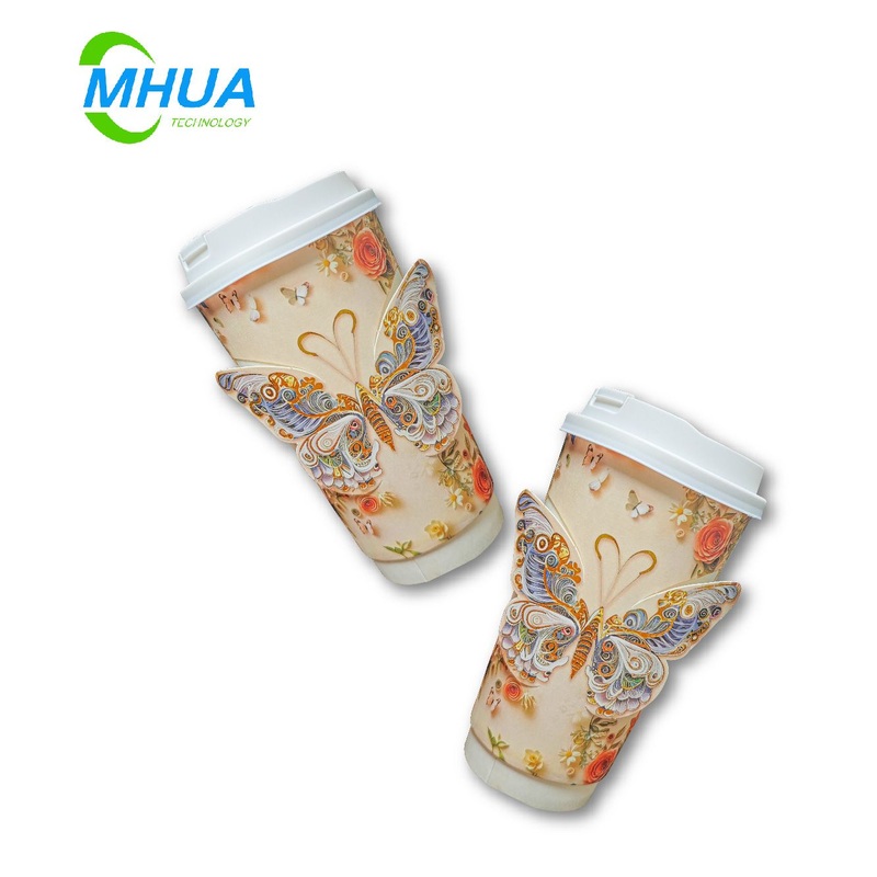 Custom Logo 3D Embossed Disposable Double Wall 8oz 16oz Craft Paper Cup for Hot Drinks – Paper Cup and 3D Printed Paper Cups price