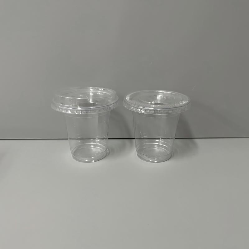 Custom Size Logo Printed Black Transparent Clear 12oz 16oz 22oz Plastic Pet Coffee Cup with Lids – Transparent Pet Plastic Cup and Customized Logo Plastic Cup price