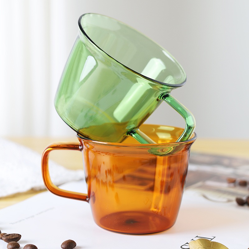 Customize Green and Brown Color Heat-Resistant Glass Cup – Glass Cup and Drinking Cup price