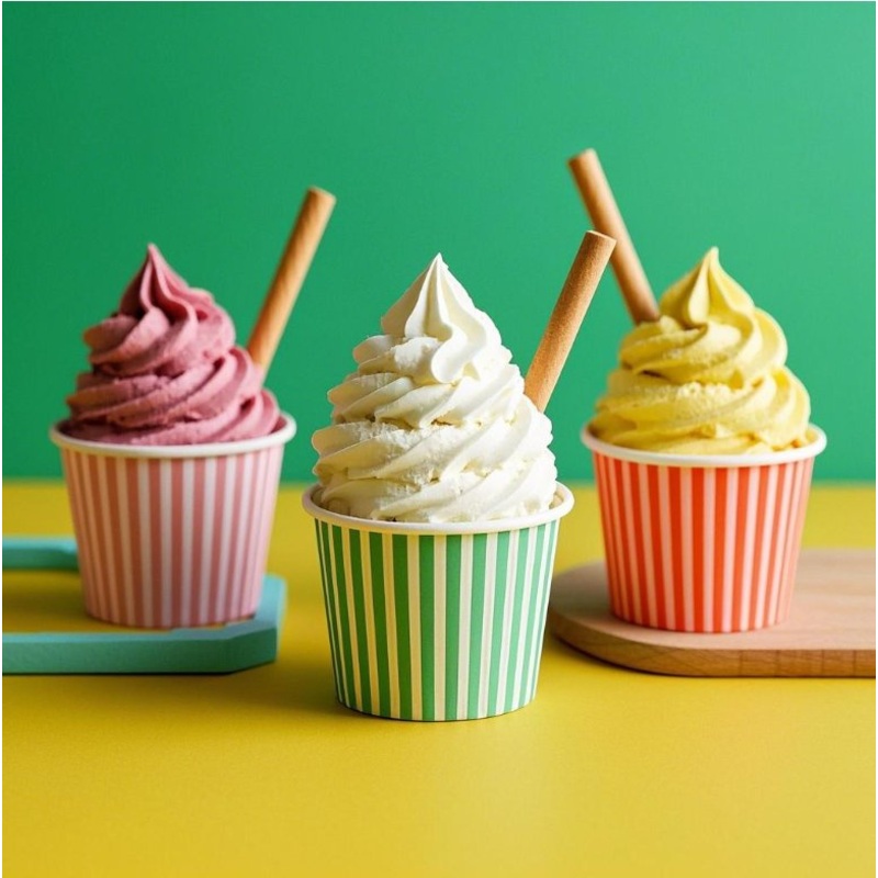 High Quality Customized Pattern Beverage Dessert Cup Ice Cream Paper Cup 3oz 5oz Ice Cream Bowl – Ice Cream Cup and Paper Cup price
