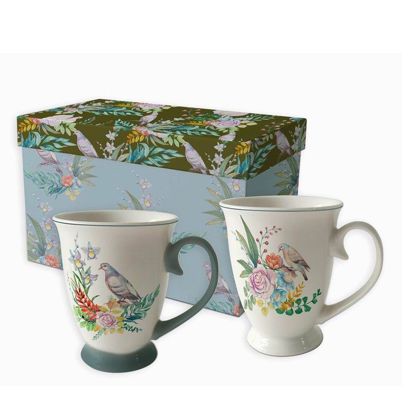 Manufacturer Spring Collection High Quality Customized Bird Design Elegant Porcelain Coffee Mugs with Gift Box – Dinner Set and Gift price
