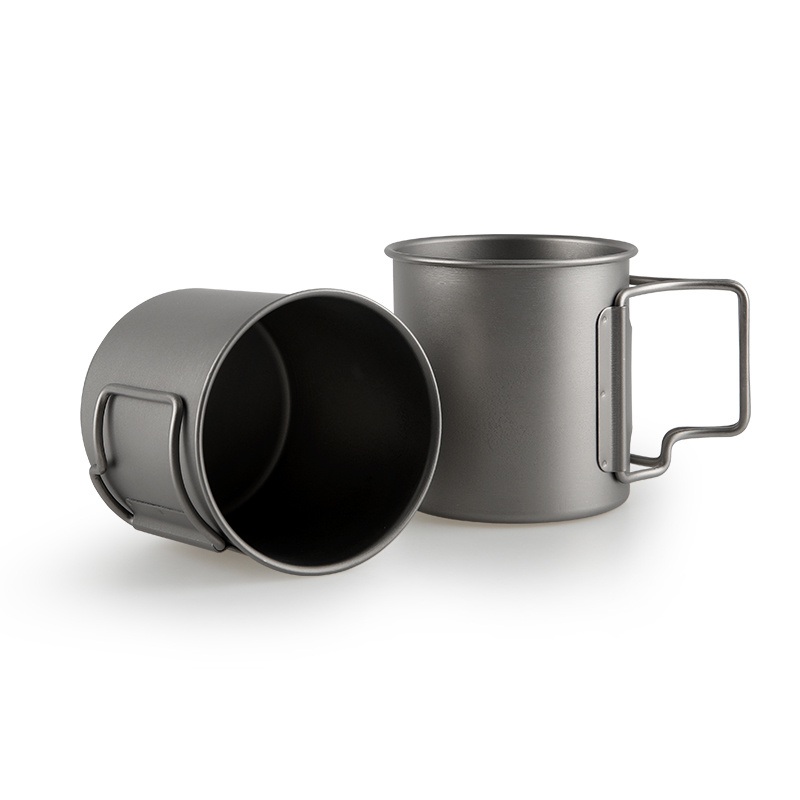 Outdoor Camping Cooking 220ml/300ml Small Titanium Camping Coffee Mug Lightweight Titanium Cup with Foldable Handle – Titanium Cup and Ti Cup price