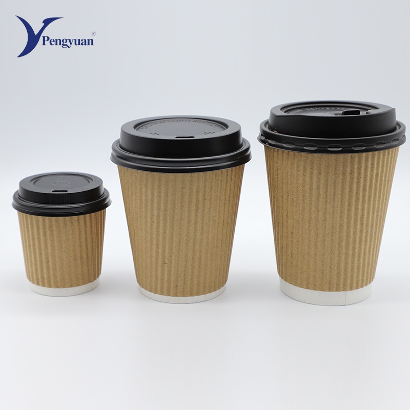Ripple Wall 8oz/12oz/16oz Disposable Coffee Paper Cup Hot Coffee Paper Cup with Lids – Ripple Paper Cup and Disposable Paper Cup price
