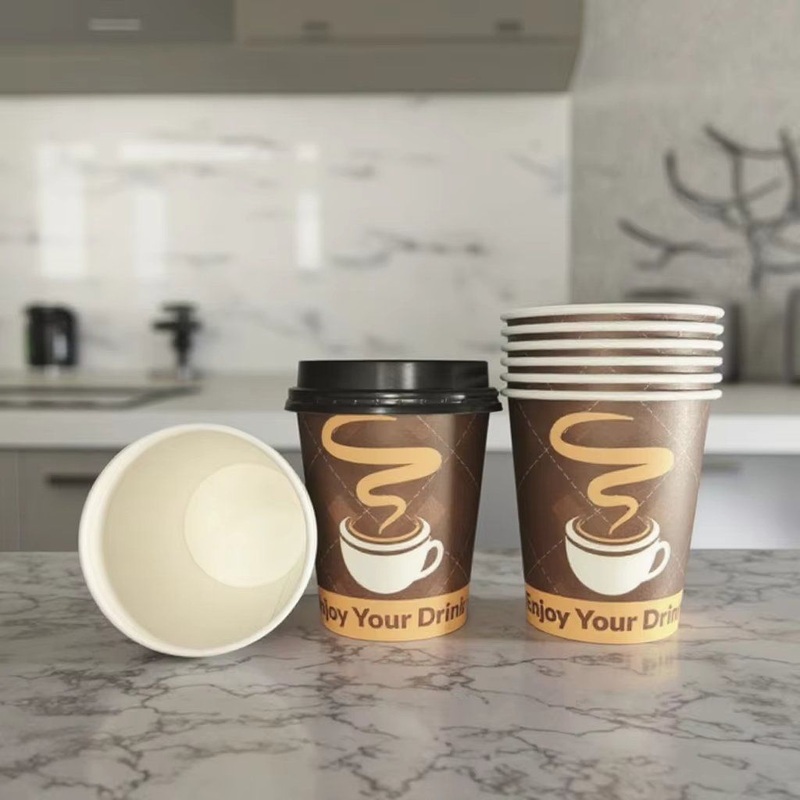 Wholesale 8 Oz Single Wall Coffee Paper Cups Custom Logo One-Time Printing Direct Factory Supply – Hot Drink Paper Cups and Custom Logo Paper Cups price
