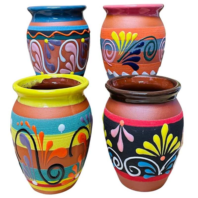 16 Oz Guelaguetza Design Handmade Fiesta Cantarito Cup Tazas De Barro Mexican Margarito Clay Cup – Tea Cup and Enamel Cup price