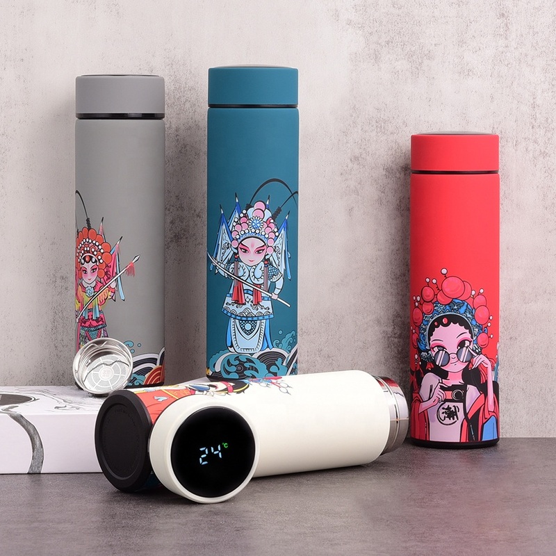 17oz 500ml Water Cheap Stainless Steel Tea 500ml Digital Temperature Display Smart Thermos Bottle – Smart Thermos Bottle and Digital Temperature Display Bottle price