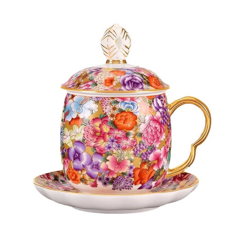Chinese Ceramic Color Printed Cappuccino Coffee Mug Tea Cup 350ml – Ceramic Tableware and Glass Cup price