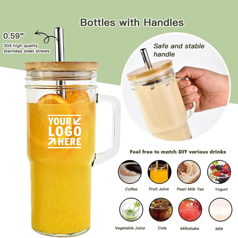 Handle Glass Cups with Lids and Straws – Cute Cup and Drinking Glass price