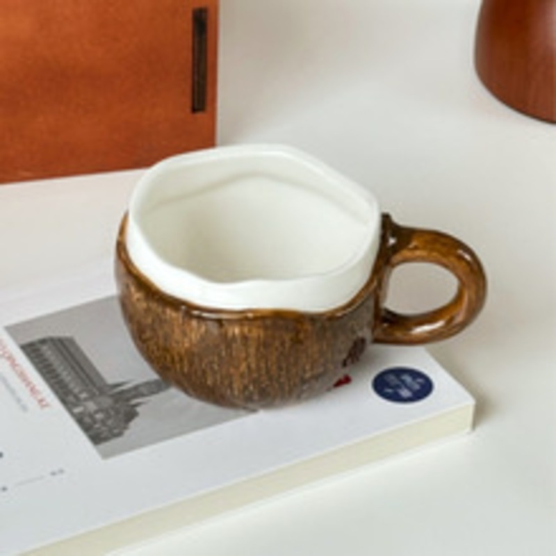 Original Design Advanced Ceramic Coconut Shape Breakfast Milk Shake Cup 250ml Afternoon Tea Couple Coffee Cup – Mug and Coffee Mug price