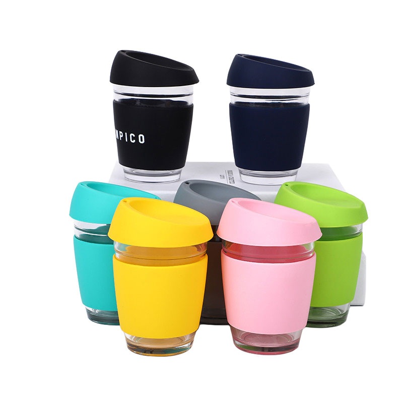 Promotional Multi-Use Silicone Glass Reusable Coffee Cups with Lid – Cup and Coffee Cup price