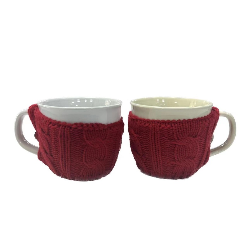 Red Woollen Cover Insulation Mug 450 Ml – Woollen Cover Ceramic Mug and Woolen Insulation Mug price
