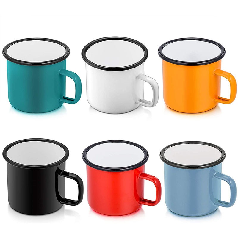 Thickened Metal Mouth Mug Colorful Double Thick Enamel Cup – Enamel Mug and Coffee Bag Mug price