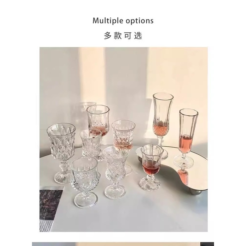 Wine Glassware Wine Stem Glass Champagne Glass Goblet Embossed Glass Goblet – Whiskey Glass and Glass Tumlber price