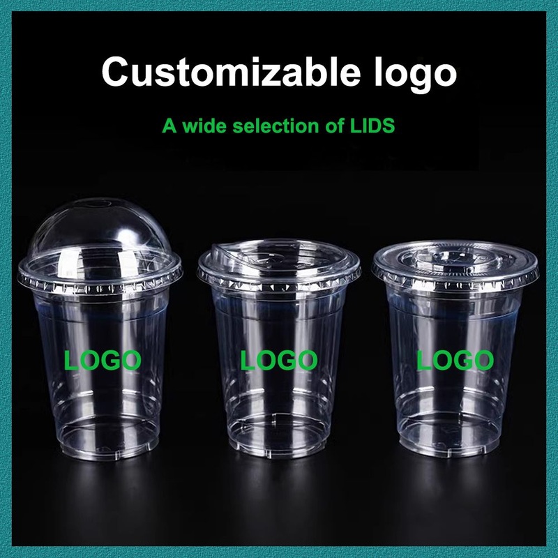12/14/22/16 Oz Plastic Cups Cup with Dome Lid Disposable Juice Smoothie Cups – Plastic Cup and Coffee Cup price