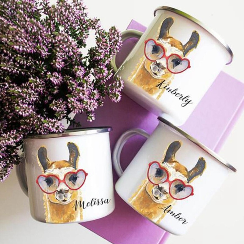 12 Oz Small Enamel Drinking Mugs with Handle for Home Office Party – Cup and Utensil price