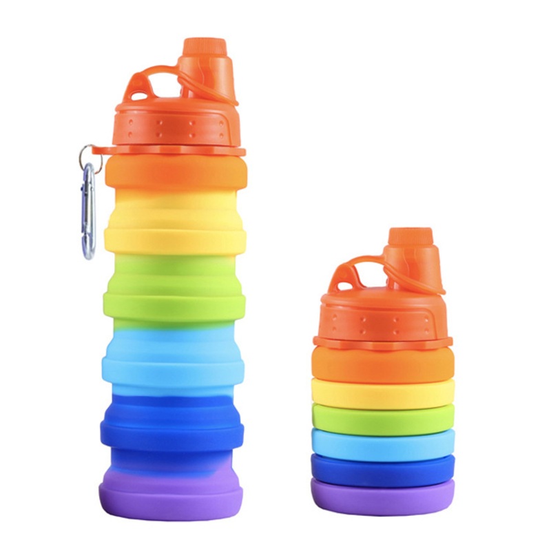Creative Food Grade Silicone Rainbow Portable Safety Folding Houseware and Outdoor Water Bottle – Water Bottle and Sport Water Bottle price