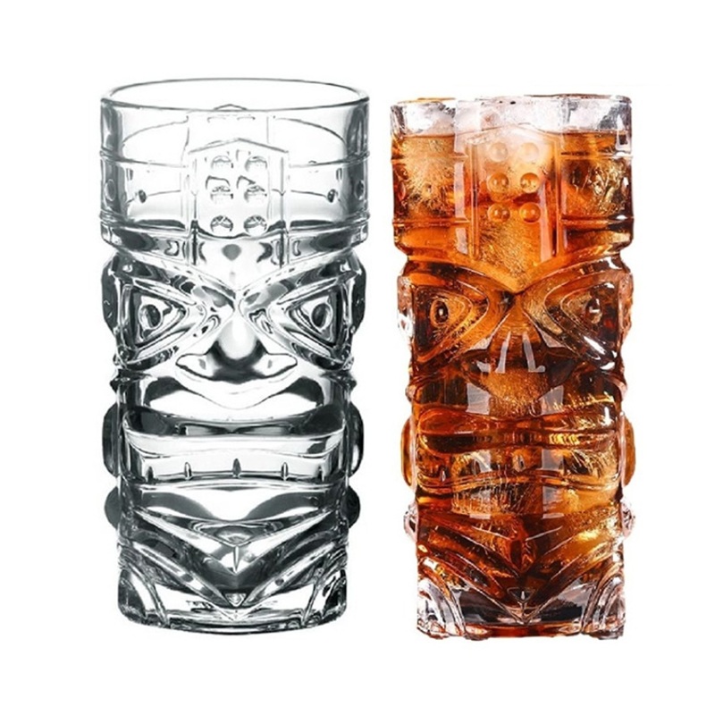 Face Shaped Glass Cups Beer Glasses Container Drinking Cup – Clear Drink Glass Cups and Party Supplies Tiki Bar price