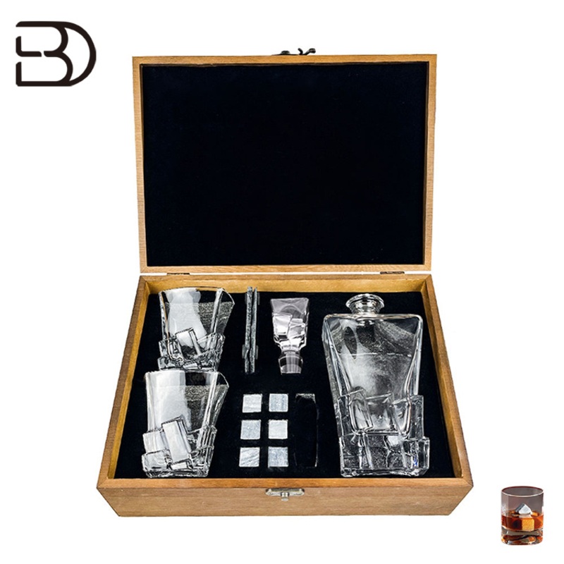 High Quality Drinkware Crystal Whiskey Glass Slate Coasters for Drinks Reusable Ice Cube Whiskey Decanter Set – Whiskey Stone and Ice Cube price
