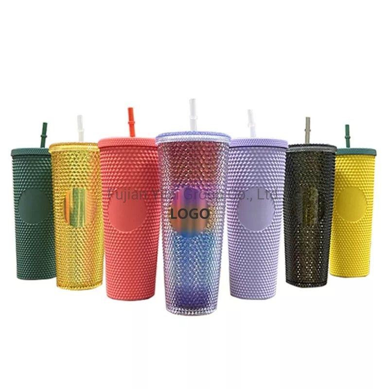 Studded Durian Cup Pineapple Cup Plastic Studded Grid Coffee Tumbler Cups with Lid and Straw – Travel Mug and Water Bottle price
