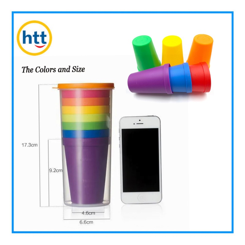 Wholesale Rainbow Plastic Color Cups with Lids, Water Cup, Plastic Cup, Sorting Cups Bears – Plastic Cup and Educational Toy price