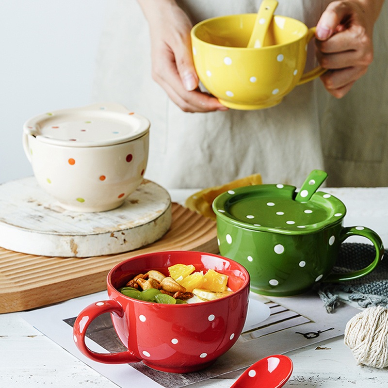 Colored Ceramic Mug Oatmeal Milk Bowl Big Capacity Ceramic Breakfast Cup – Ceramic Big Capacity Coffee Mug and Large Mug Soup Ceramic price